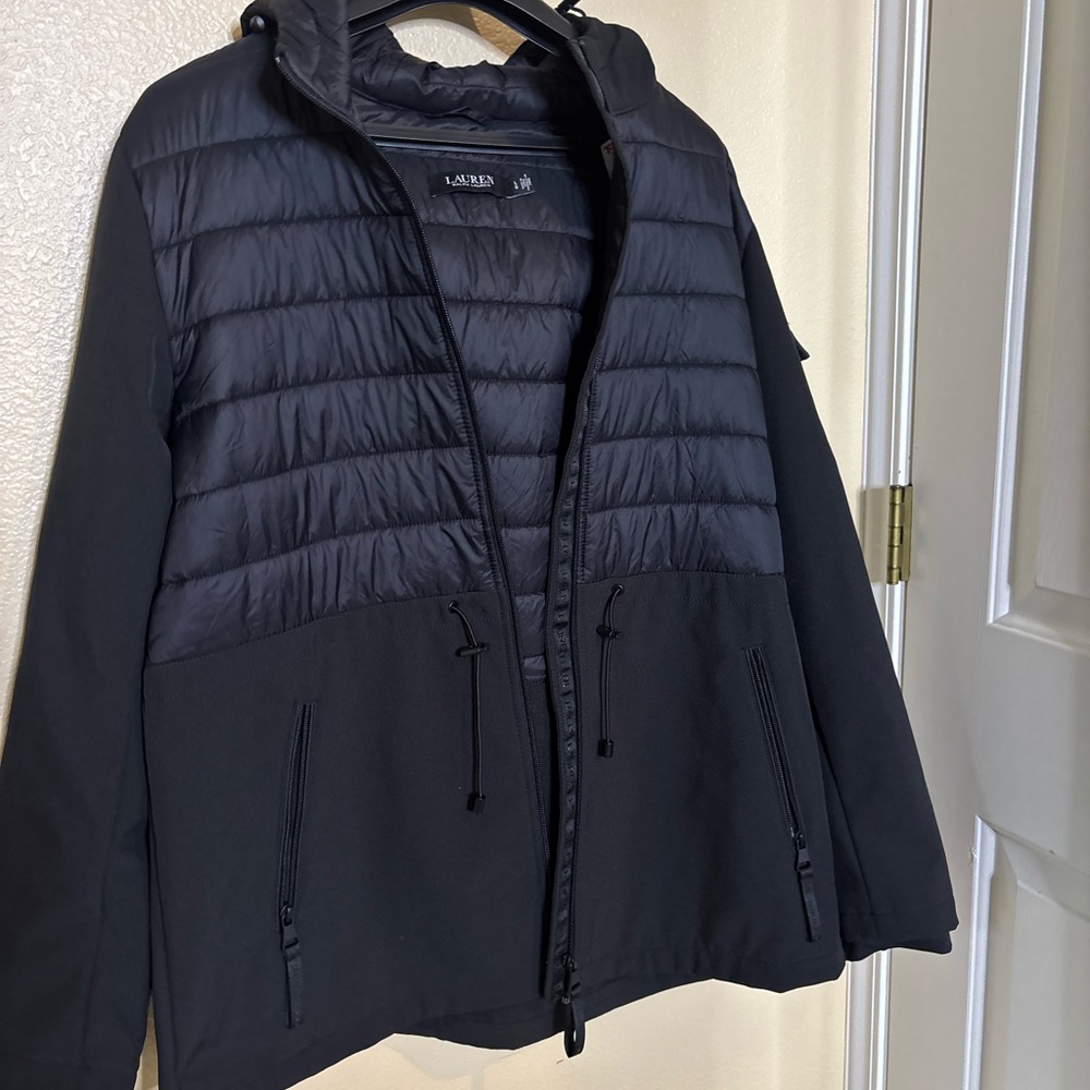 LAUREN Ralph Lauren Black Puffer Jacket with Hood